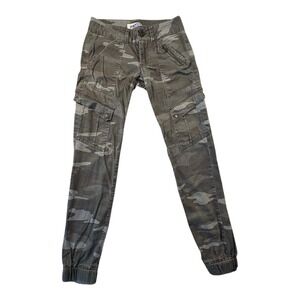 Jolt Camo‎ Cargo Jogger Pants Size 0 Utility Zip Pockets Elastic Hem